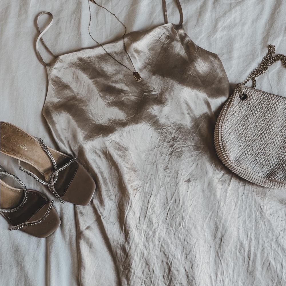 ARITZIA Satin Cowl Neck Mini Dress